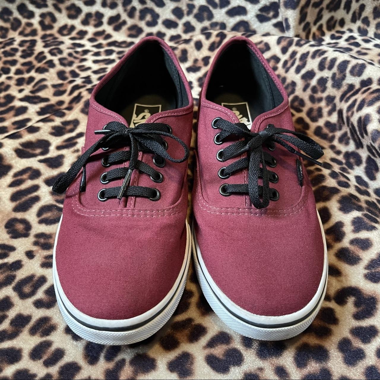 Size 8 Burgundy Lo Pro Vans. Only worn a couple of Depop