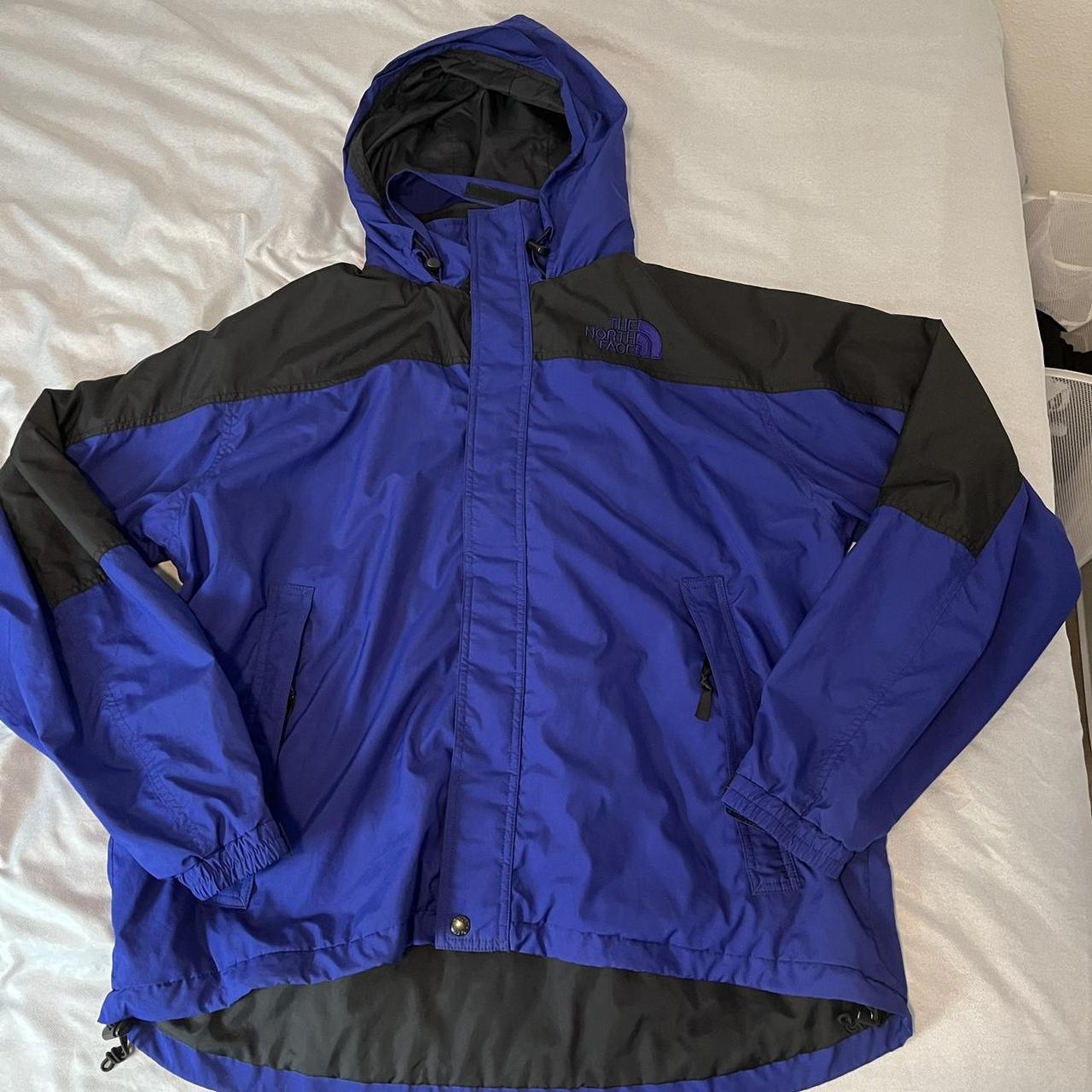 North face blue and black jacket Width 24” Length... - Depop