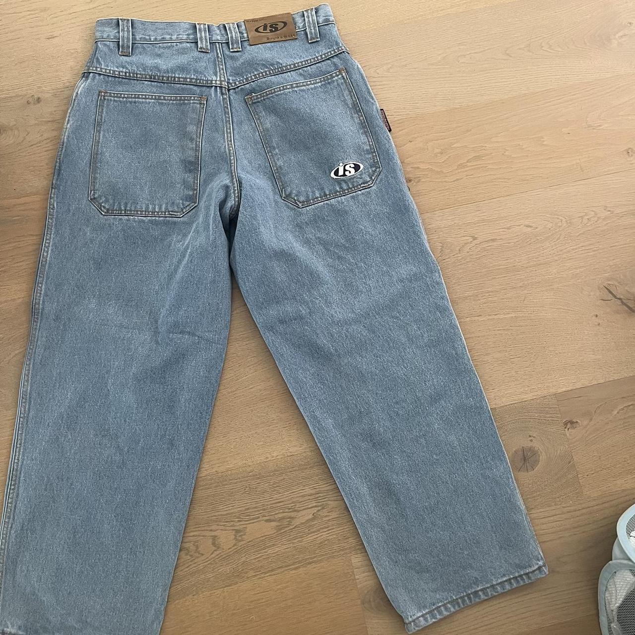 Interstate blue light wash jeans baggy wide leg opening - Depop