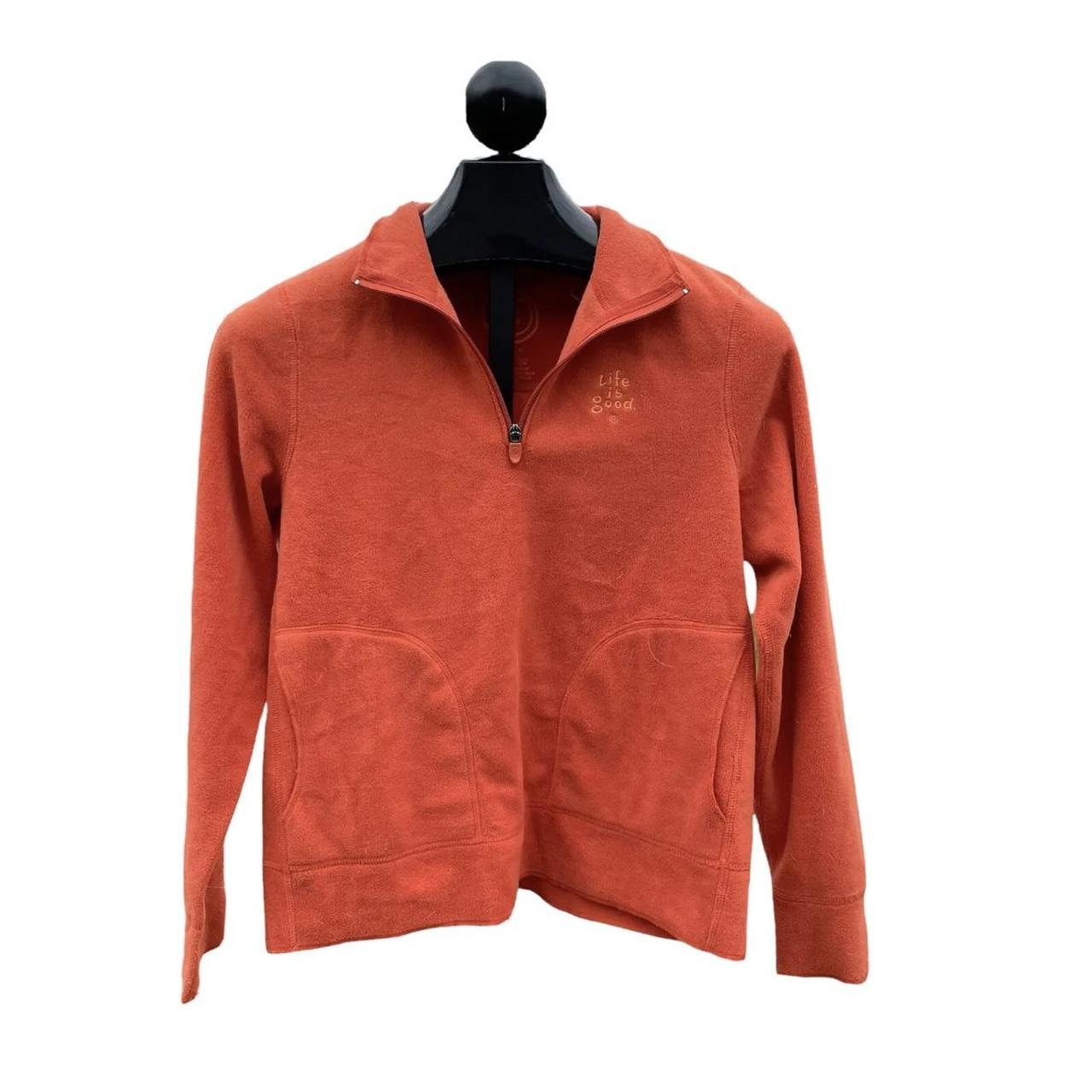 Life is Good Women s Solid Orange Thin Fleece Depop