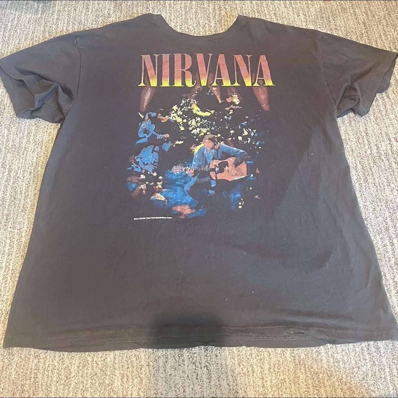 Nirvana graphic tee sizing not shown fits as large - Depop