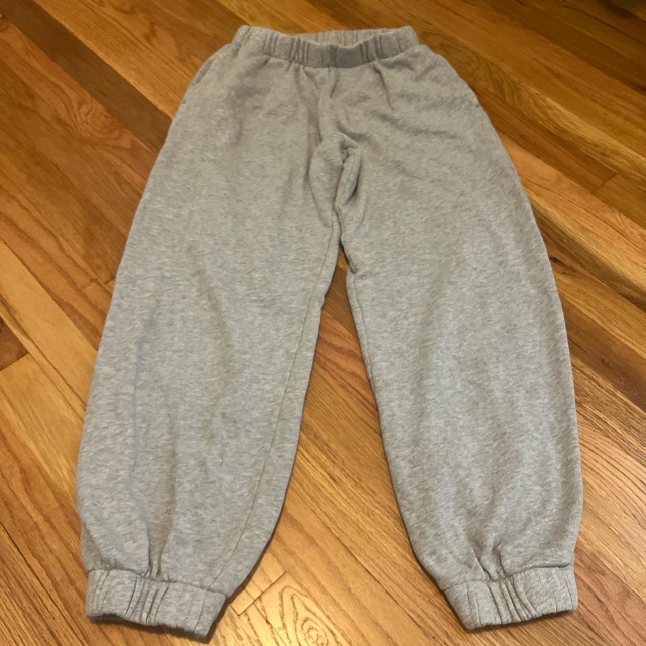 gray brandy melville rosa sweatpants slight... - Depop