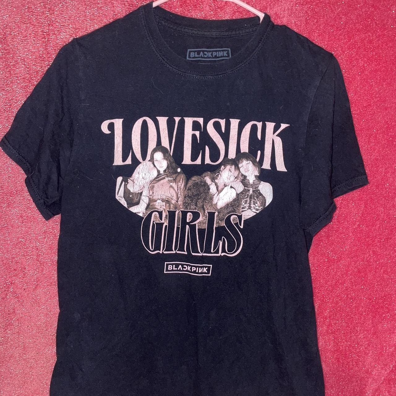 Blackpink lovesick girls shirt from Hot Topic, worn... - Depop