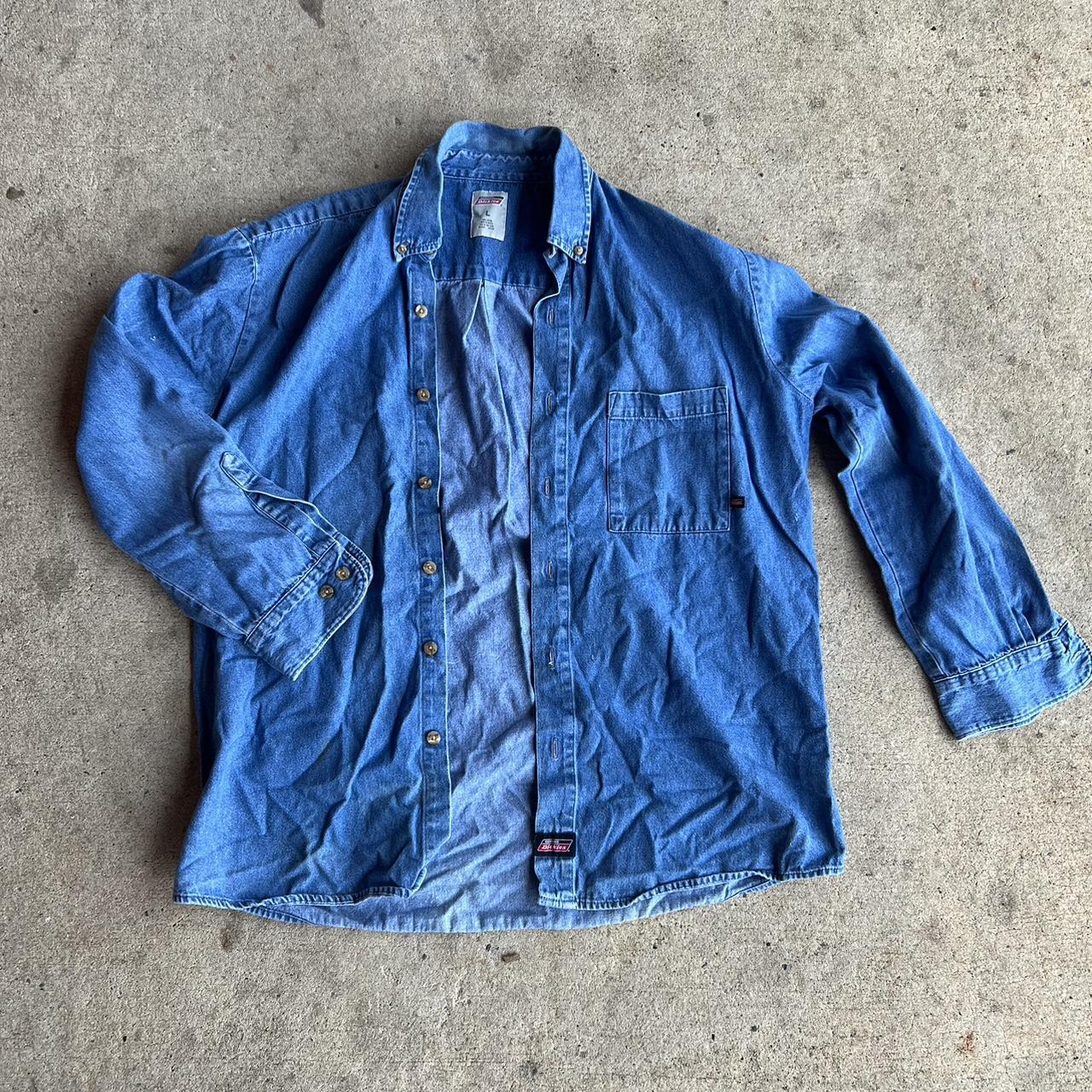 Nice lil dickies jean button up #vintage #dickies... - Depop