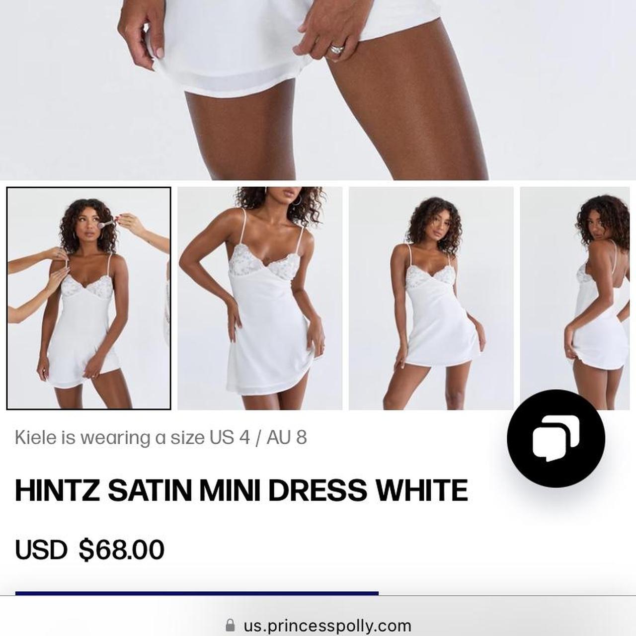 Hintz Satin Mini Dress White