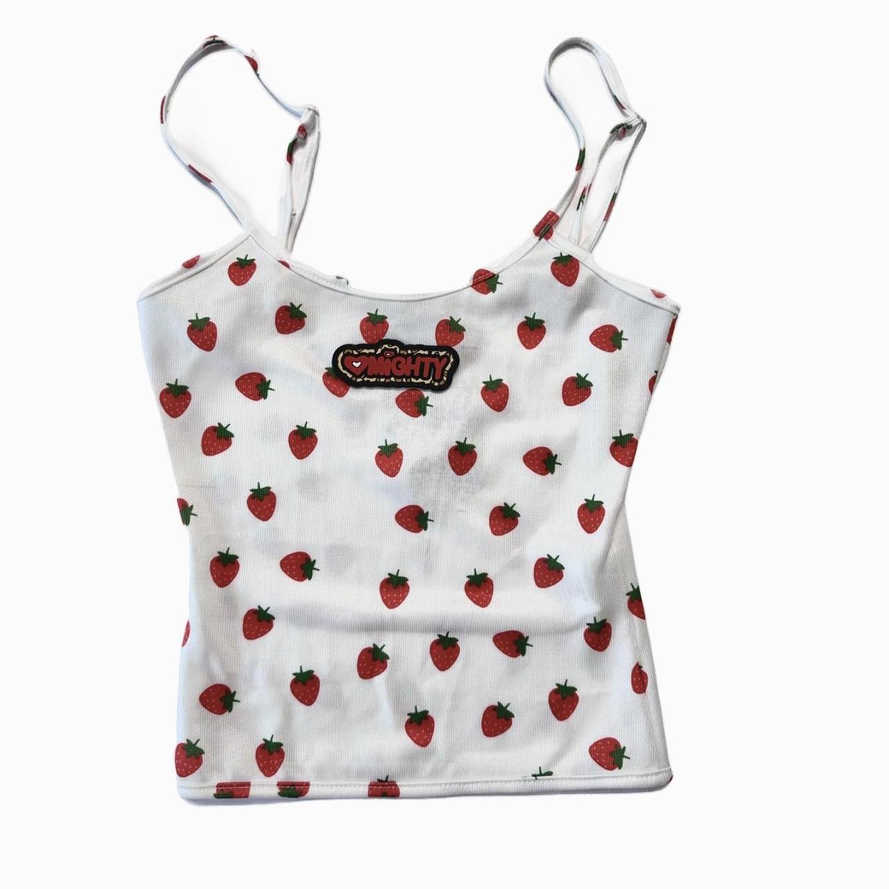 Women's White and Red Croptop Depop