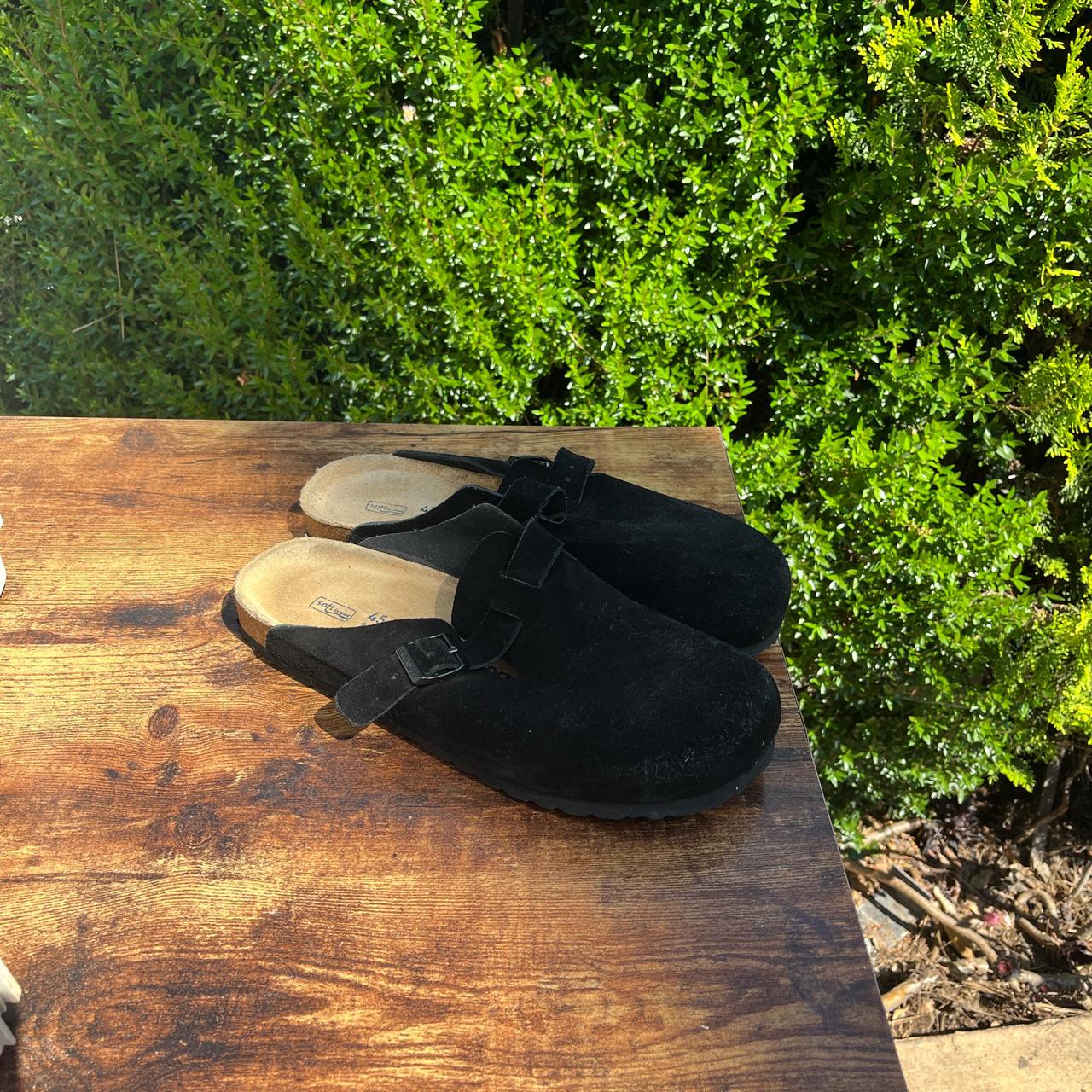 Birkenstock Men's Clogs Black US 12 – Black suede Birk clogs