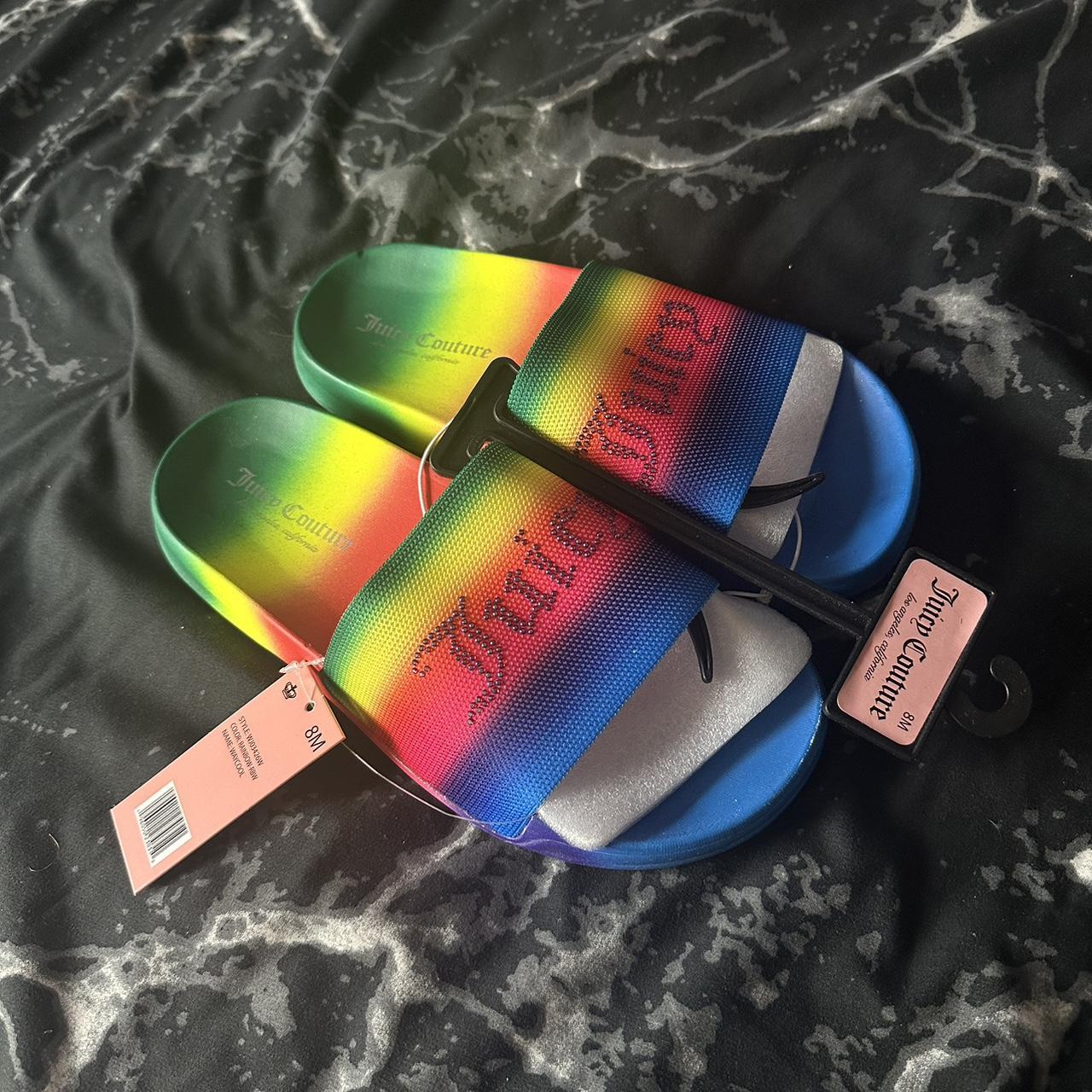 never worn juicy couture rainbow slides with Depop