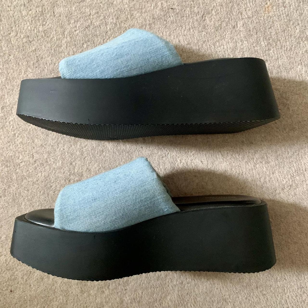 Urban Outfitters Women's Black and Blue Sandals | Depop