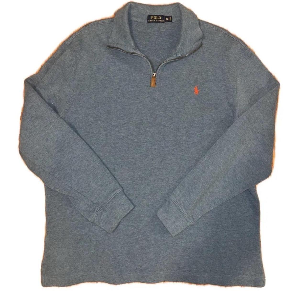 Polo Ralph Lauren Mens Sweater Blue 1/4 Zip Pullover... - Depop