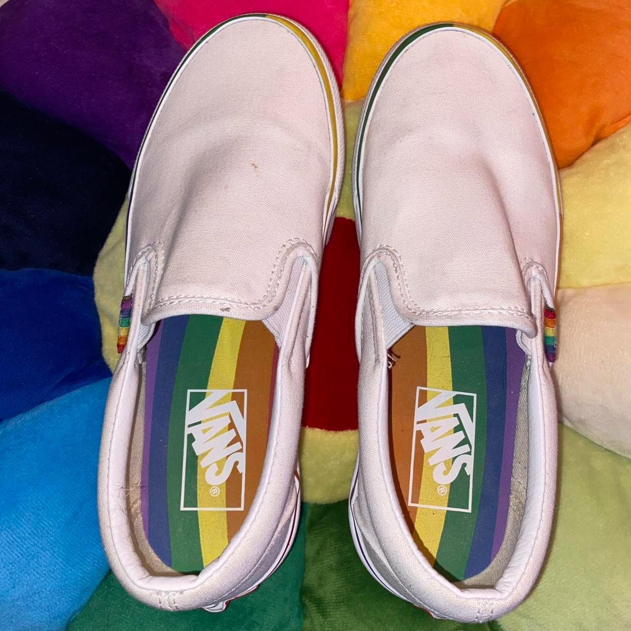 white and rainbow vans size 6.5 only wore once or