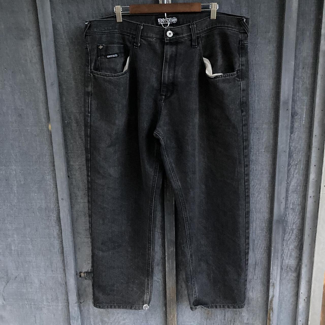 Cyber Y2k baggy enyce black jeans Size 44 waist... - Depop