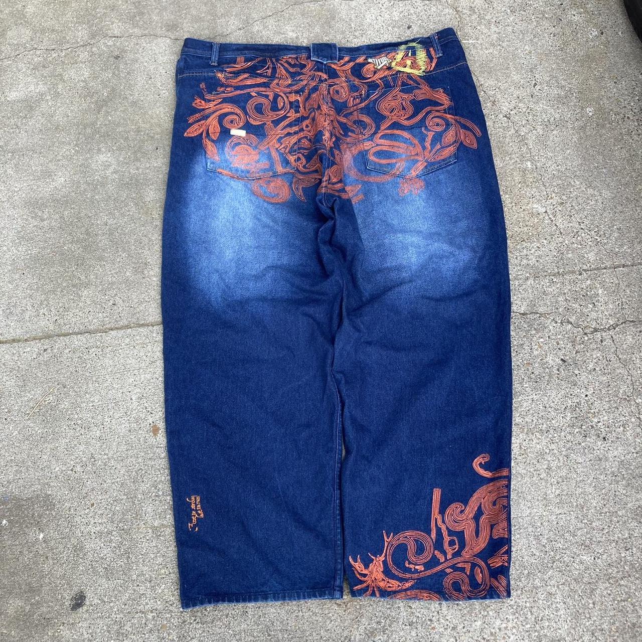 Y2k craziest baggy attitude jeans Size 50x32... - Depop