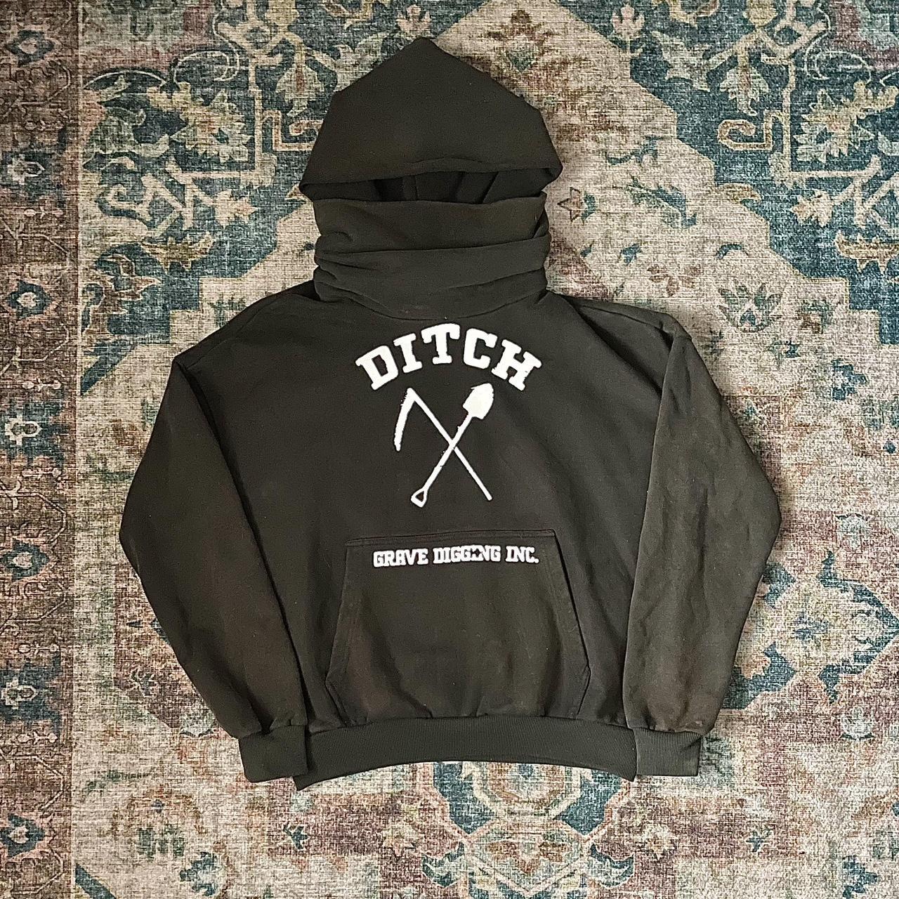 Ditch LA mask hoodie, Dark grey wash/Ashy color, -...