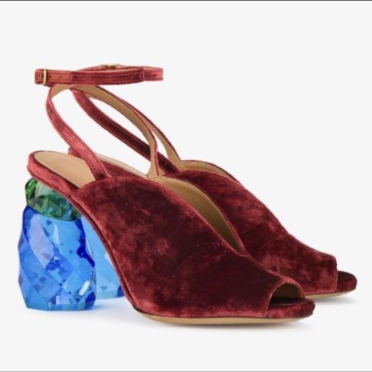 Dries Van Noten Women's Burgundy and Red Sandals