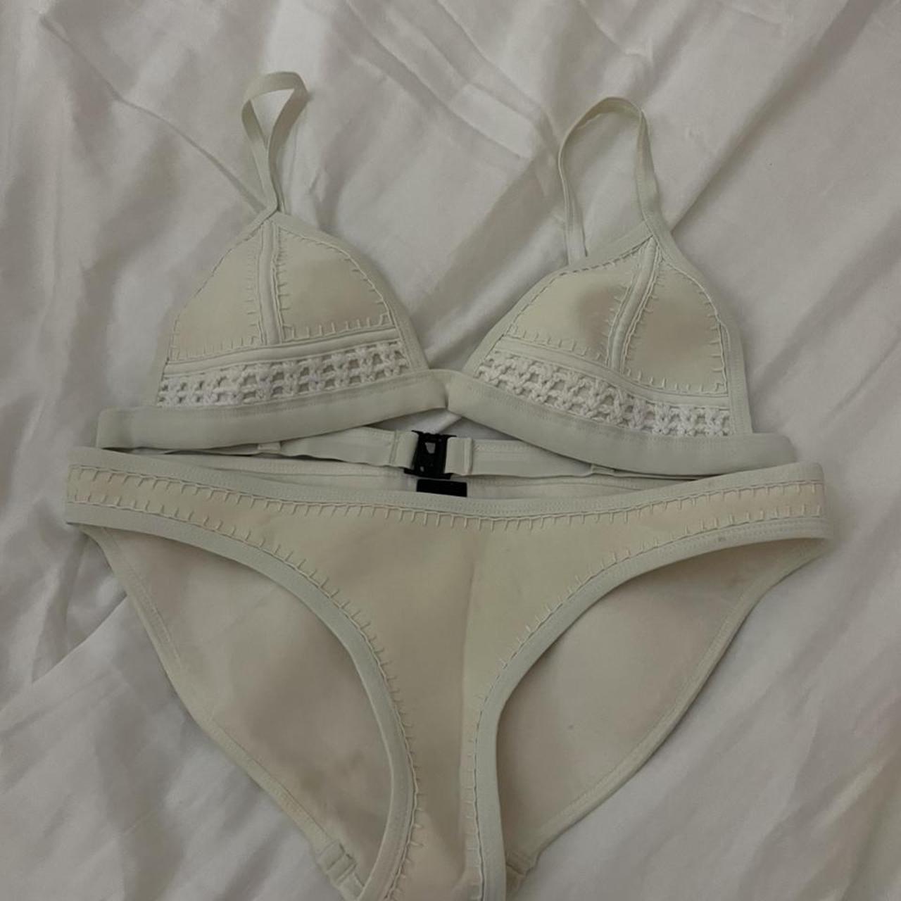 White/cream triangl bikini set Both S Does have a... - Depop