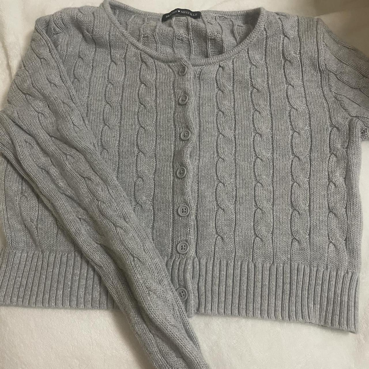 brandy cable knit cardigan never worn no defects... - Depop