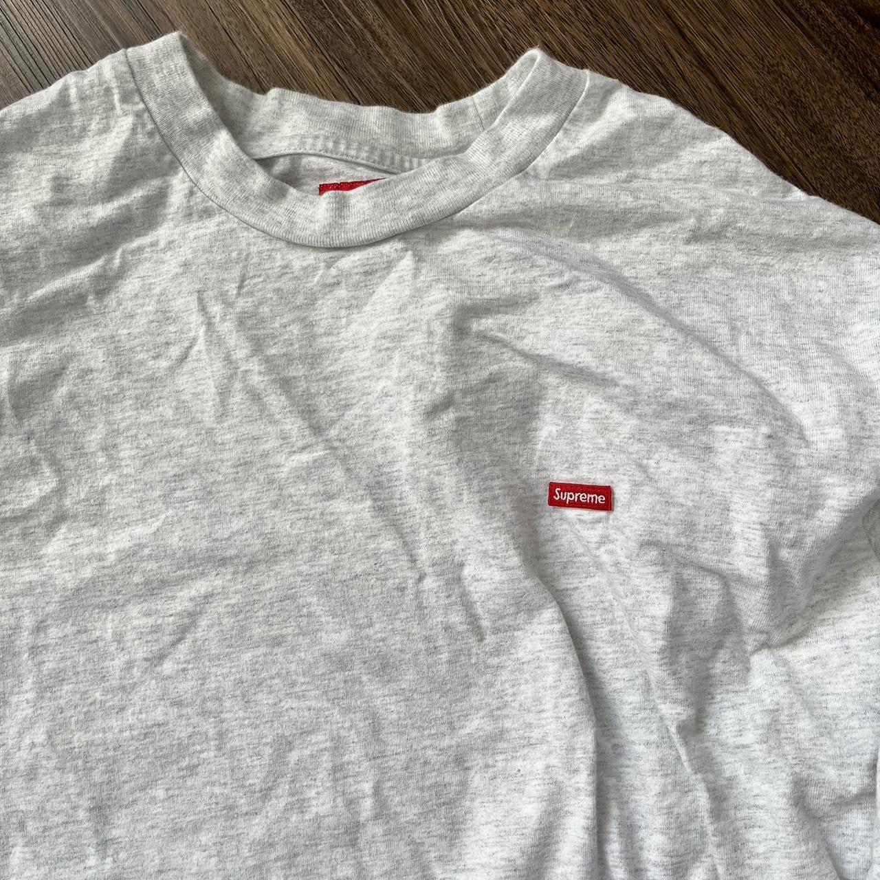 Supreme small box logo long sleeve in grey. Size... - Depop