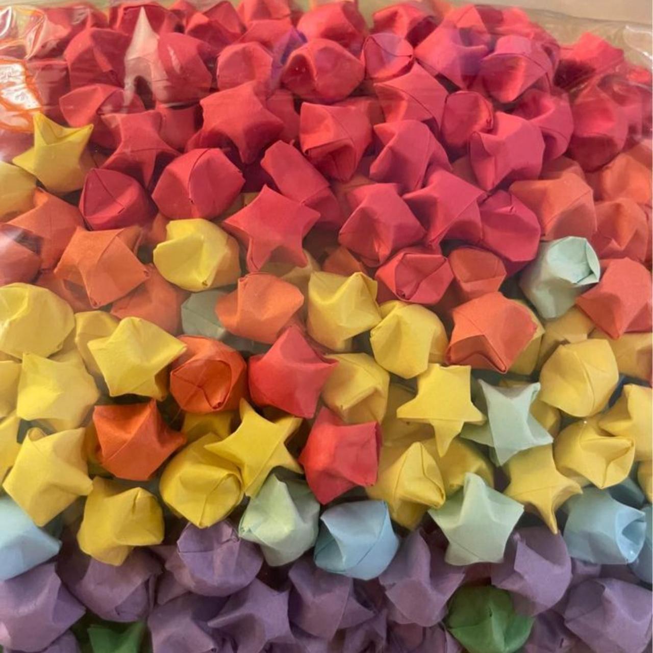 540 Handmade Origami Paper Decorative Stars Handmade... - Depop