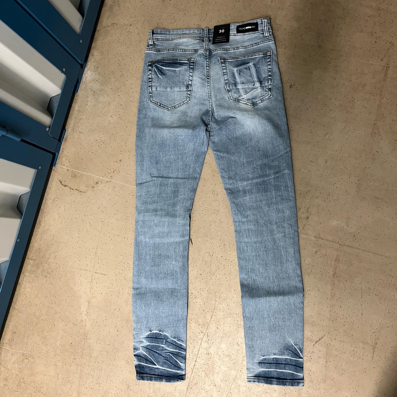 Fashion Nova Men's Blue and Navy Jeans | Depop