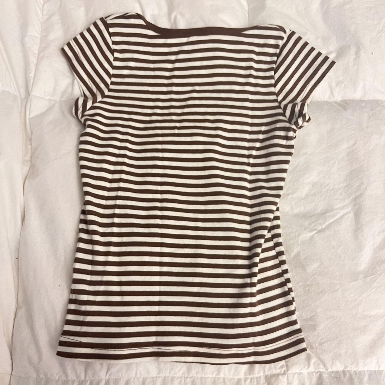 brown striped brandy top bought and wore maybe... - Depop