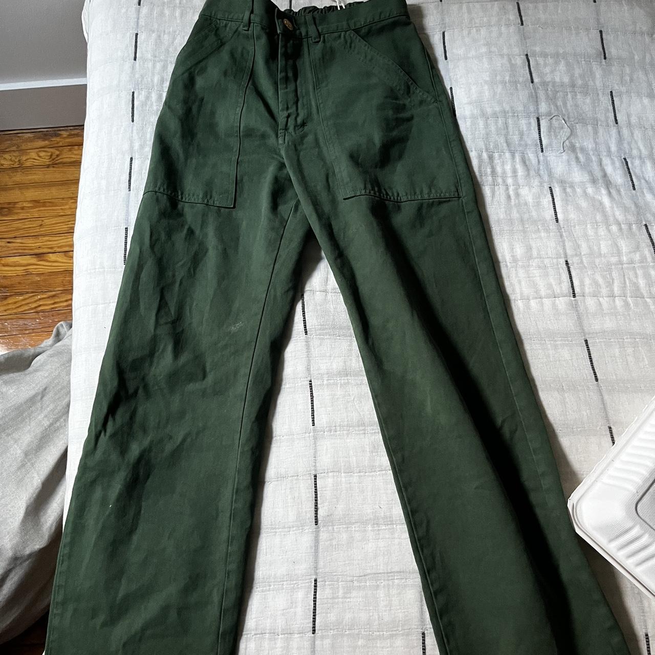 Emerald green work pants (XS) only worn twice... Depop