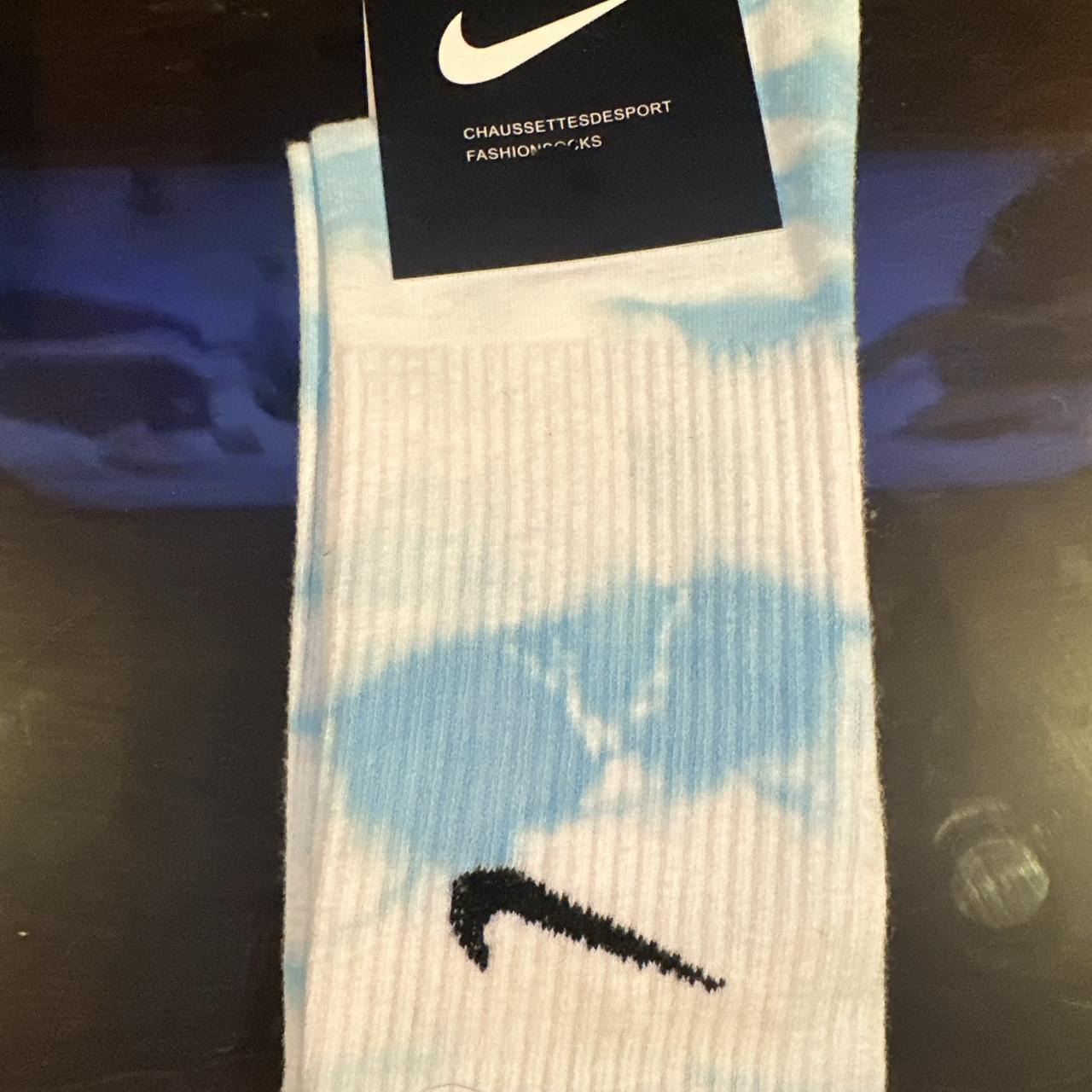 blue tie dye nike socks