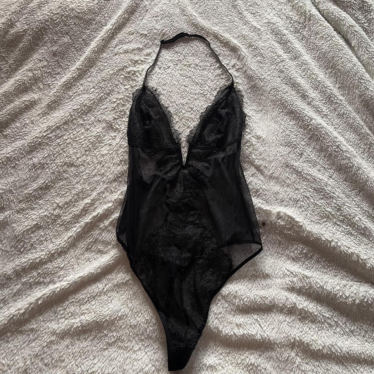 ❥ Black Victoria's Secret mesh/lace bodysuit, it is - Depop