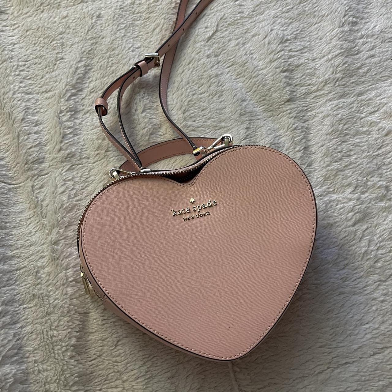 Kate+Spade+Heart+Pink+Crossbody+Love+Shack+3d+Leather+Valentines+