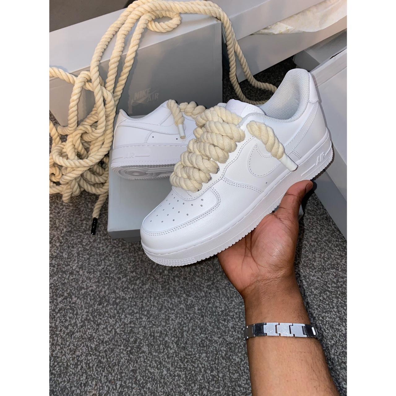 WHITE AIRFORCE 1 ROPE LACE ARE YOU READY FOR... - Depop