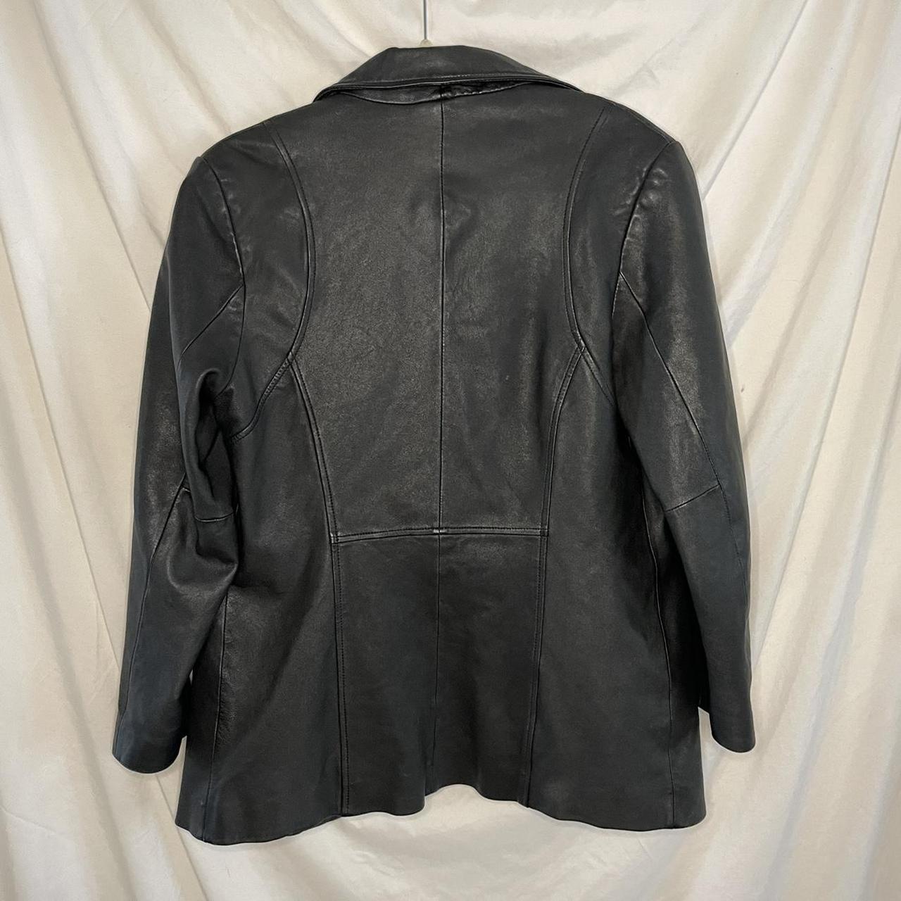 Outbrook simple black genuine leather jacket... - Depop