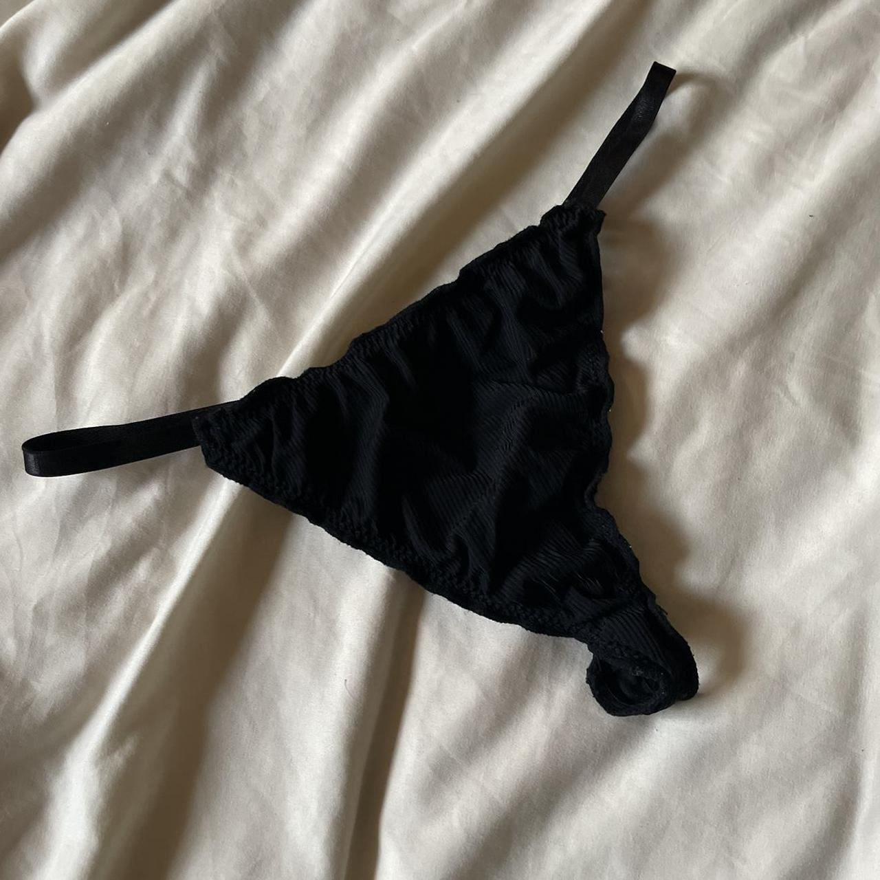 Black ribbed panties Brand unknown Size s Fit... Depop