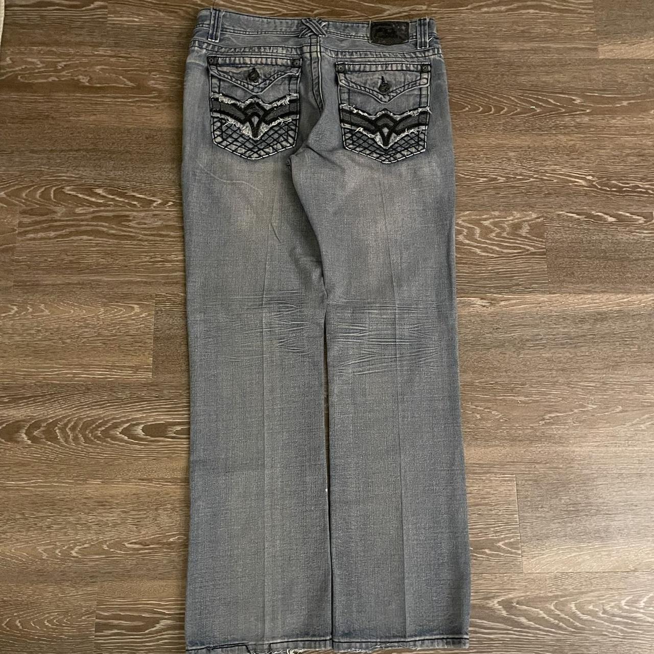 affliction style extreme couture jeans sz... - Depop