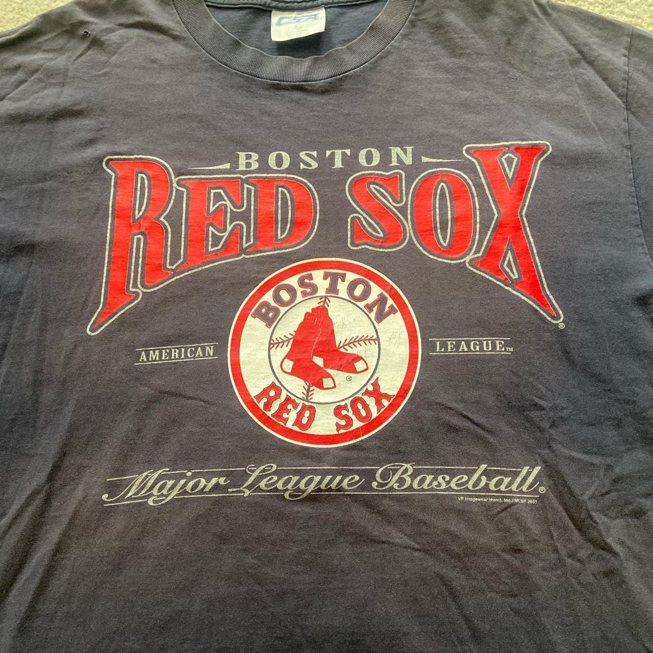 Vintage 2001 Boston Red Sox 3/4 sleeve T-shirt. - Depop