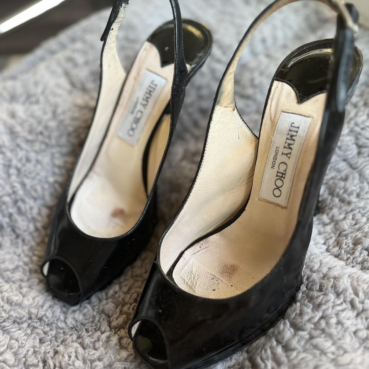 Jimmy Choo Women's Black Courts | Depop