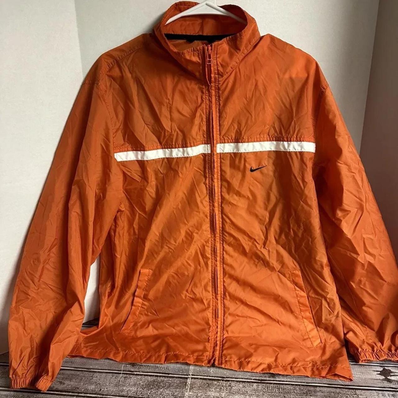 Vintage Nike 90 s Orange Windbreaker Jacket Full Zip. Depop