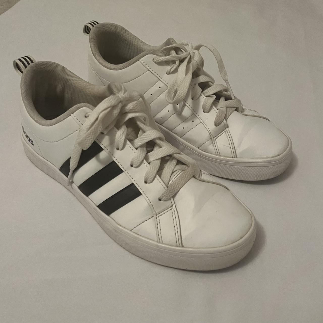 black and white adidas shoes! no visible flaws and... - Depop