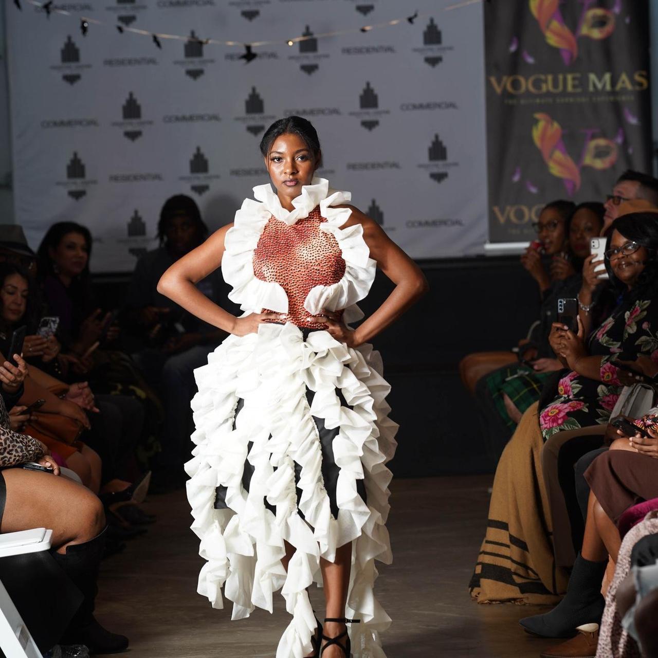 Avant-garde dress designed and sewn by