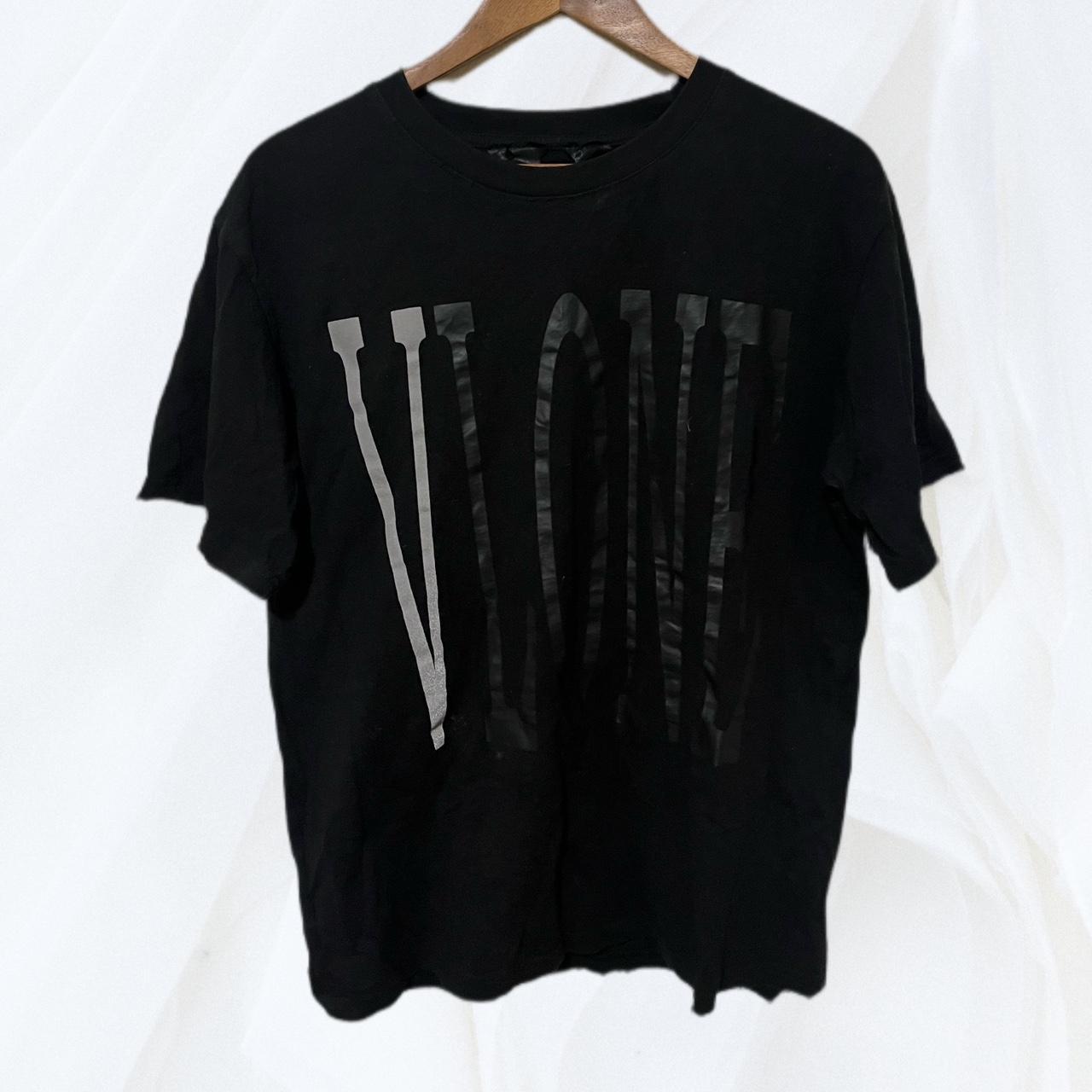 V Logo Vlone Reflective Tee Black And Gray VLONE Reflective Tee