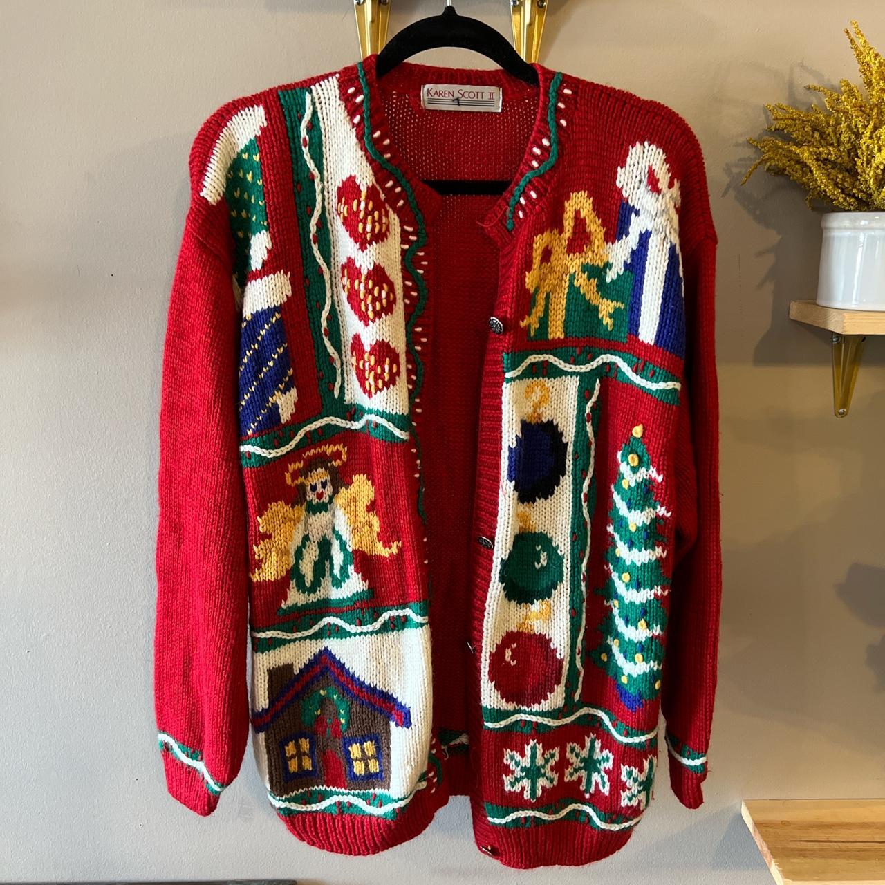 Vintage karen scott Christmas cardigan Vintage,... - Depop