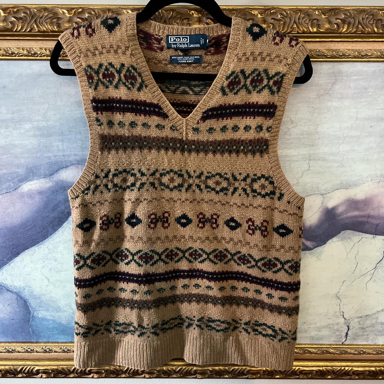 Ralph Lauren Sweater Vest Women's Medium Beige - Depop
