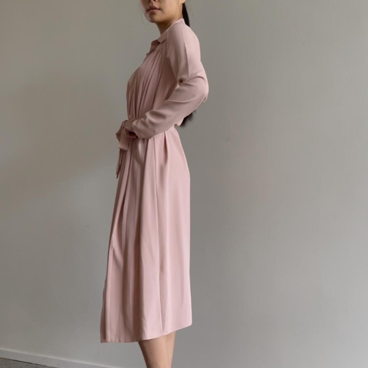 ASOS pleated midi shirt dress long sleeve Depop