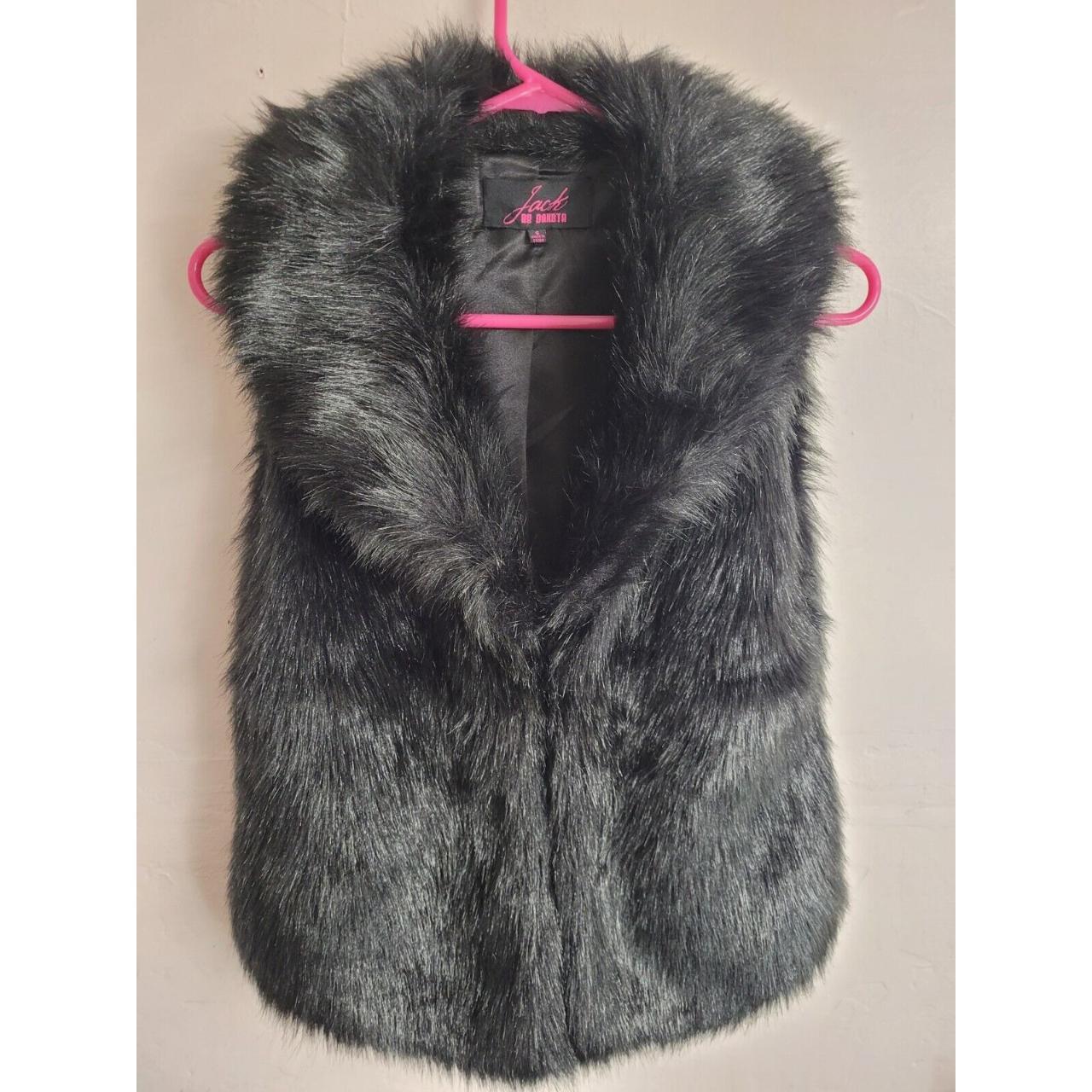 Jack by BB Dakota Fuzzy Black Faux Fur Vest Size