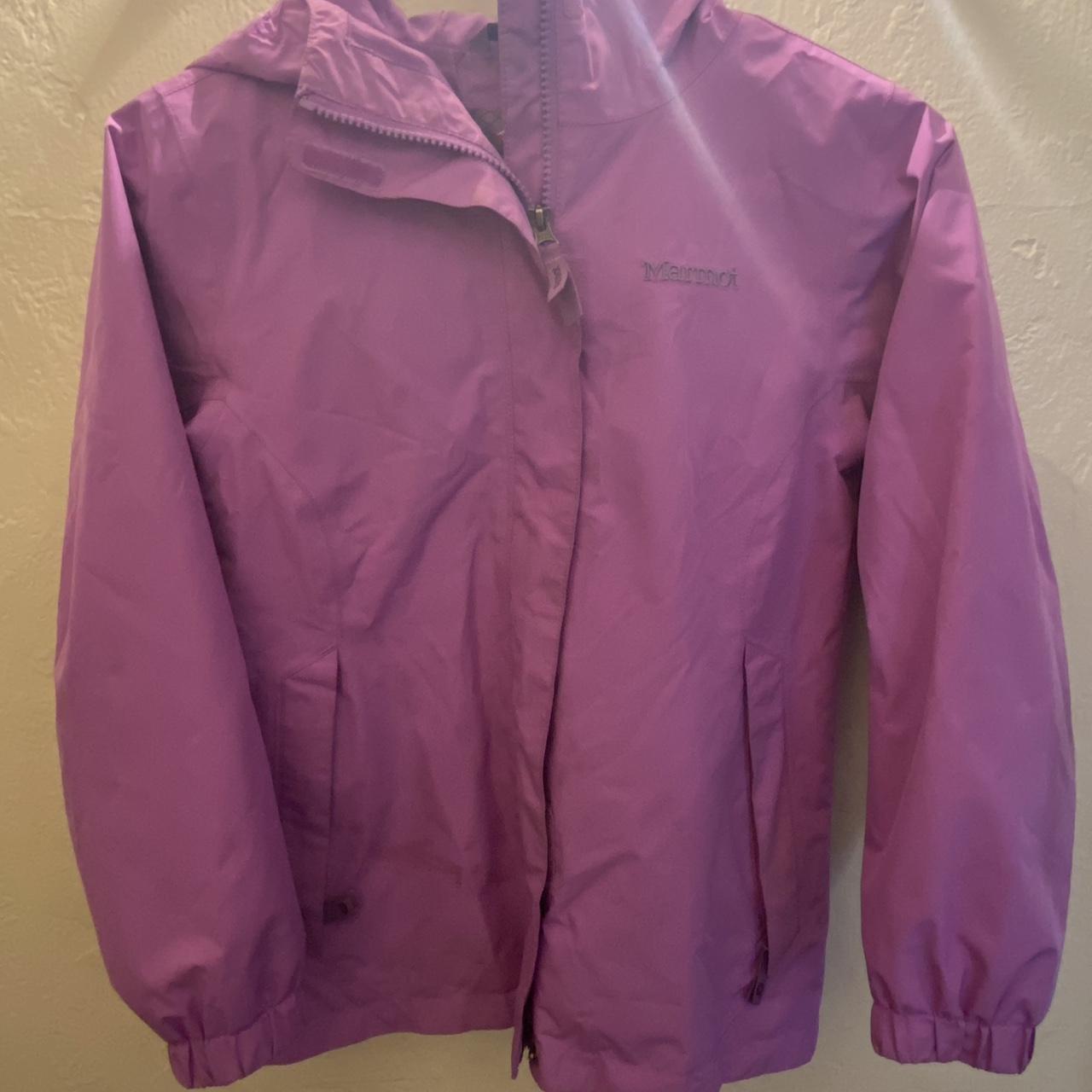 purple marmot raincoat! excellent condition... - Depop