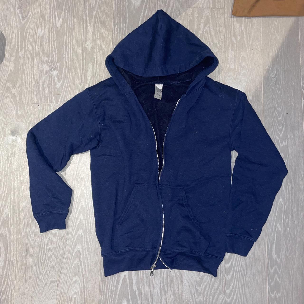 Navy Blue Zip Up Hoodie Plain cotton zip up... - Depop