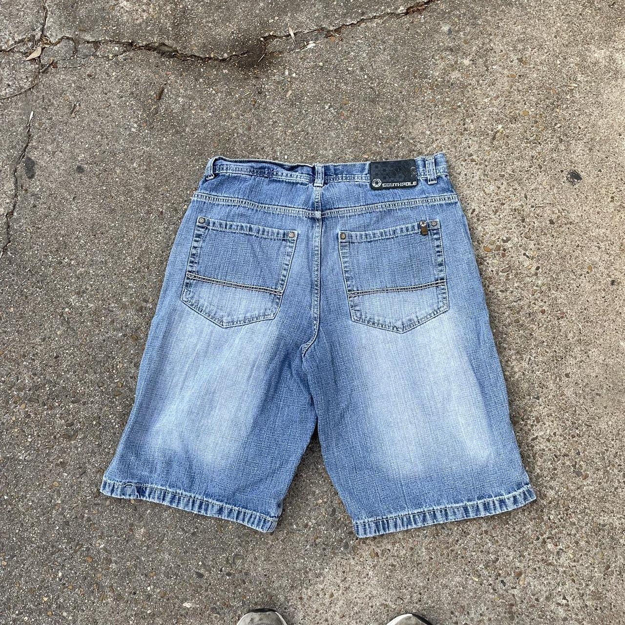 Men's Blue and White Shorts Depop
