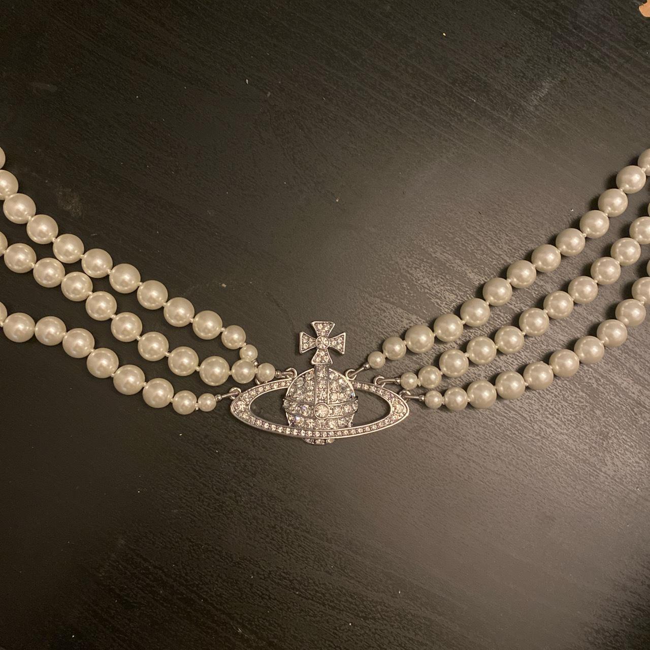 Authentic Vivienne Westwood three Pearl choker... - Depop