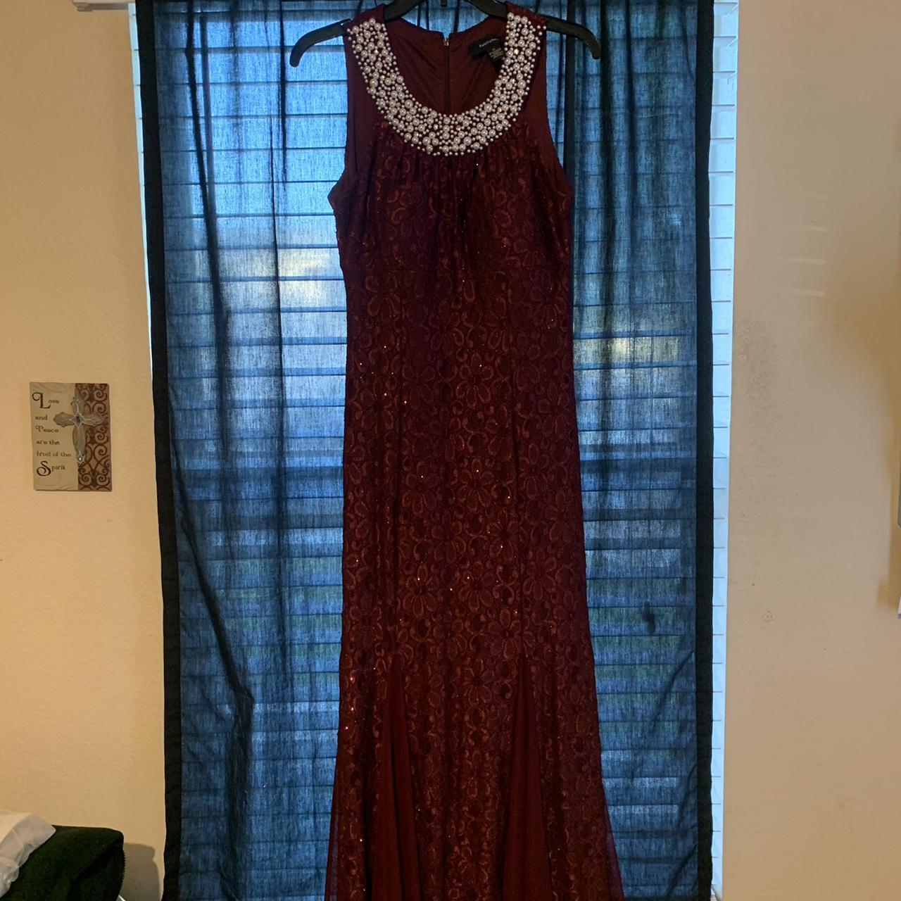 Older women burgundy party dress - Depop