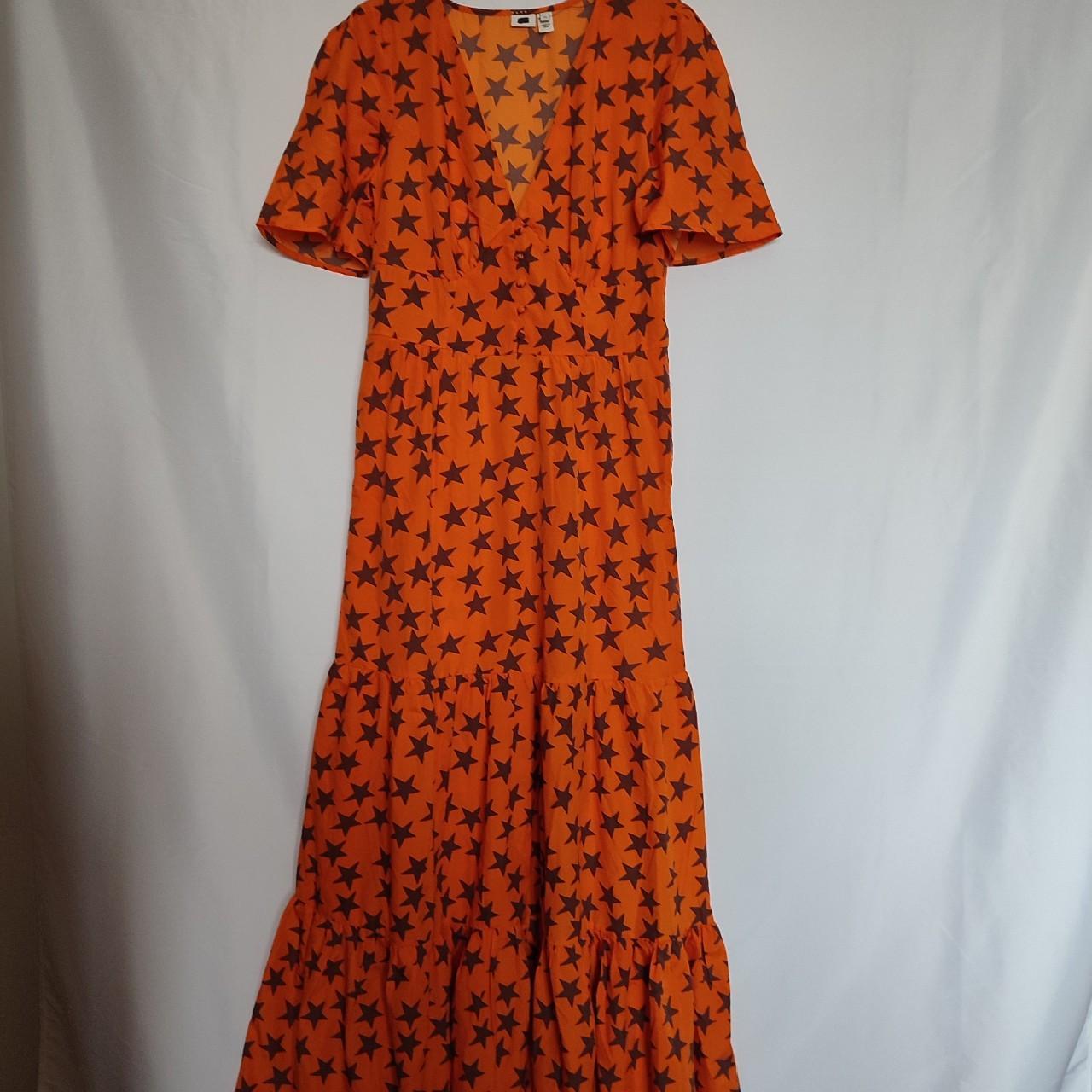 River Island Orange Maxi Dress Uk10 Would fit... - Depop