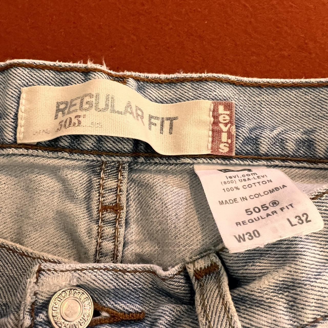 - Levi’s 505 Denim Jeans 30x32 - Distressed at hems,... - Depop